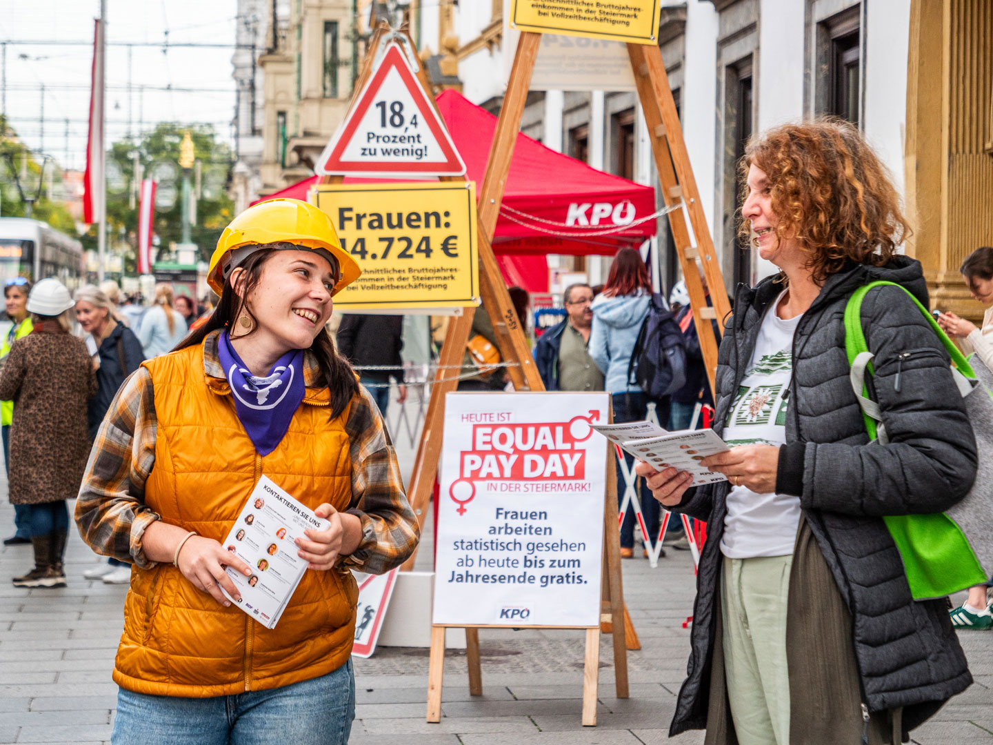 Equal Pay Day - Graz: Equal Pay Day 2023 - Baustelle Geschlechtergerechtigkeit - flickr - CC BY 2.0 - KPÖ Bundespartei